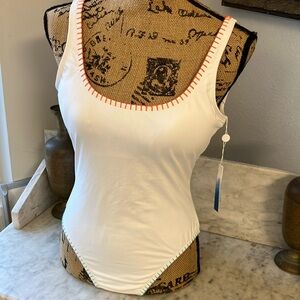 New Lucky Brand White One Piece With Color Trim!! NWT’s!!